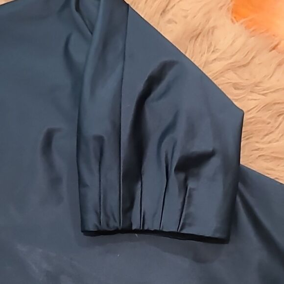 J jill stretch cropped teal cotton flowy lined jacket size small - Picture 9 of 9